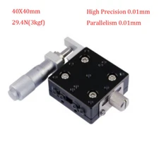 X Axis Manual Trimming Platform Linear Stage Sliding Table 40X40mm 29.4N(3kgf)