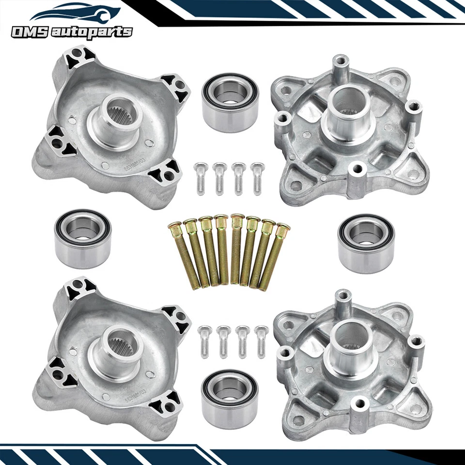 Complete Front & Rear Wheel Hub Studs Bearings For Polaris Ranger 700 2006-2009 Foto 4 de 4