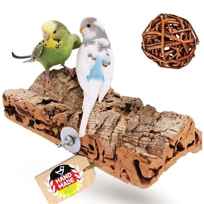VOGELGALERIA Korksitzbrett Wellensittich Sitzbrettchen Vogelkäfig Zubehör Vogelzubehör Holz