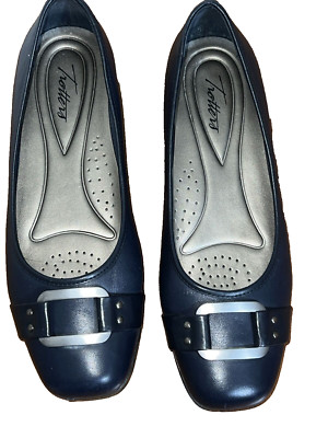 Trotters Sizzle Ballerina Flats Shoes Navy Blue Size 10M 10 Medium