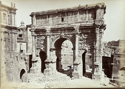 Italien ROM Forum -bogen Von Septimius Severus c1865 Große Foto Vintage Albumin