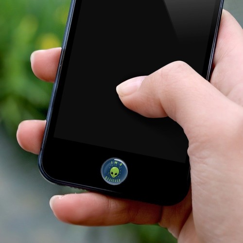 I'm a Believer Alien Funny Humor Home Button Stickers Fit Apple iPhone - Picture 3 of 4