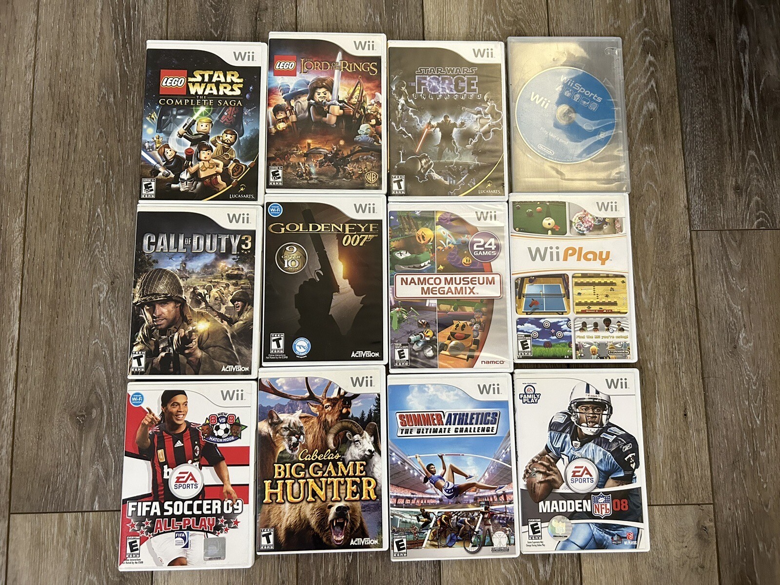 Nintendo Wii Console & 24 Family Fun Games Lot Bundle Star Wars Wii