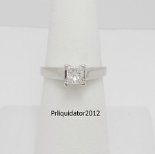 .64CT Natural Princess Diamond Solitaire Engagement Wedding Ring 14K White Gold