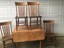 antique/primitive oak drop leaf table+4 oak high back chairs - circa early 1900s