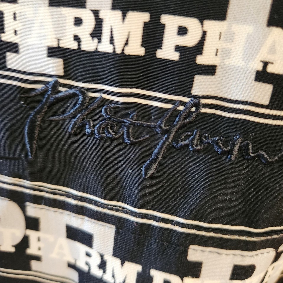 Phat Farm Denim Co. size XL Polyester Black/White Button Front Pocket