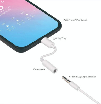 Lightning TO 3.5MM Headphone Jack Adapter Apple MFi Certified  Support All iOS
