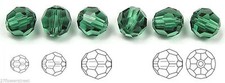 Preciosa Genuine Czech Round MC Faceted Crystals, Turmaline Beads, 6mm, 8mm