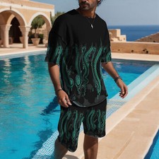 Sport Suit For Men's T Shirt And Shorts 2pcs Tracksuit Set Fashion 3D Print