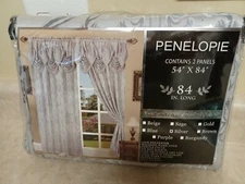 Elegant Comfort Penelopie Jacquard Look Curtain Panel Set 54 by 84 Inch Silver