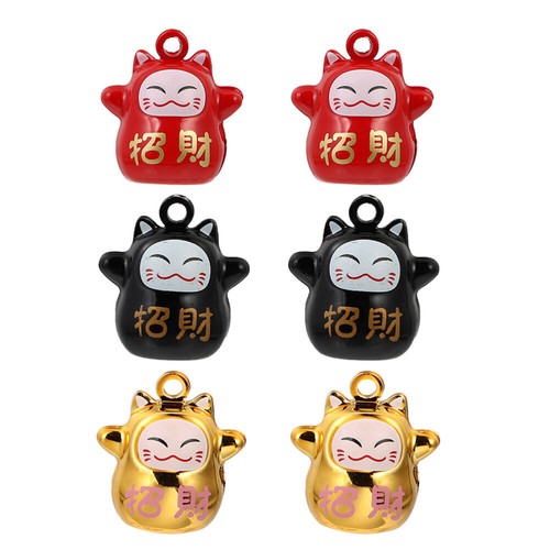 6 Pcs Fortune Cat Bell Caidharma Bag Decoration Decorative Hanging eBay
