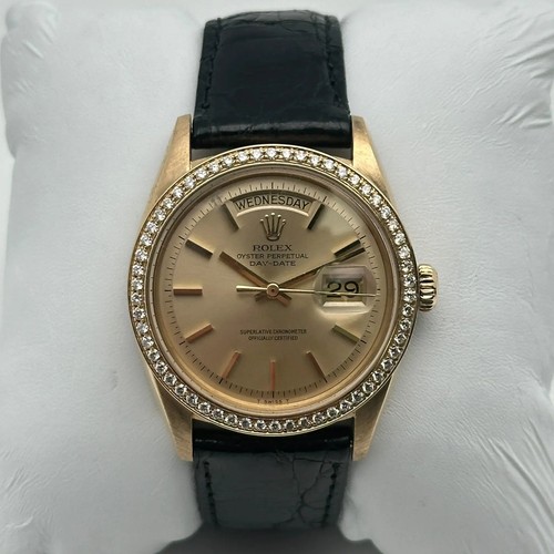 Rolex Day-Date 18K Yellow Gold Custom Dialmond Champagne Dial ...