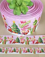7/8, 1.5 & 3" (1 YD) Christmas Grosgrain Ribbon Cindy Lou Fred The Reindeer
