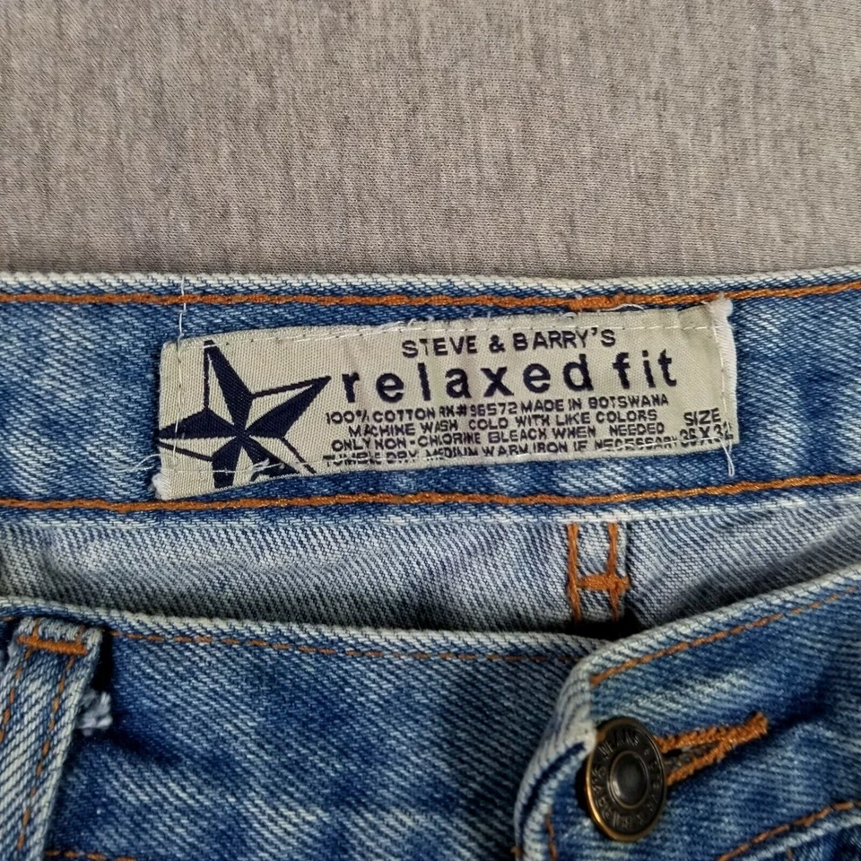 Jeans holgados vintage Steve & Barry's 36x32 calce relajado azules vieja escuela pesados años 90 Foto 3 de 4