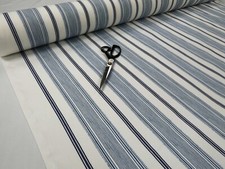 LAURA ASHLEY HEACHAM STRIPE DARK SEASPRAY Cotton Fabric