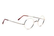 Runde Brille Metall Fassung keine Nasenpads Gold in 38mm 40mm 42mm 44mm 46 mm 