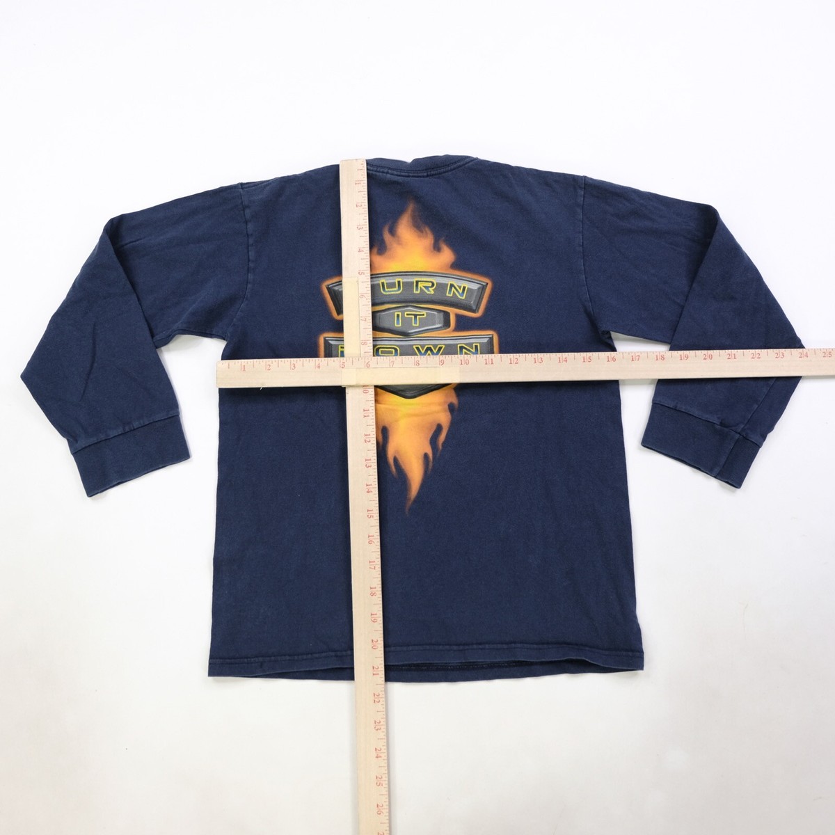 Rare Vintage NIKE Flame Fire Football Long Sleeve Ringer T Shirt