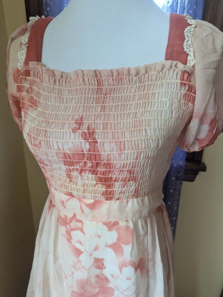 Винтажное богемное платье 70-х This Is Yours San Francisco хиппи прерии размер маленький - Изображение 2 из 4