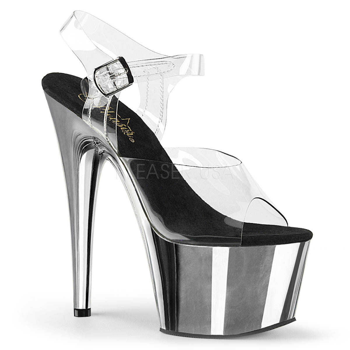 Botín Strap sandalias adore - 708, Chrome, tacón alto de Pleaser Botín Strap sandalias adore - 708, Chrome, tacón tacón tacón alto de Pleaser hasta un 60% de descuento