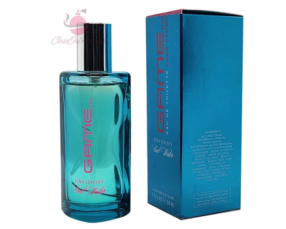 Cool Water Game perfume feminino 1,7 oz/50 ml Eau De Toilette spray por Davidoff - Imagem 4 de 4