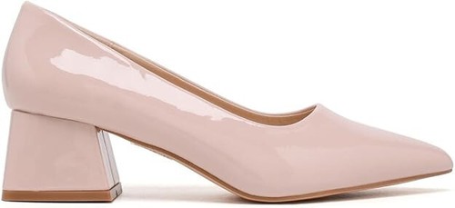 Women's Closed Pointed Toe Slip-On Court Heels with Featuring Chunky Block Heels - Picture 6 of 25