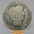 1911-D Barber Silver Dime, 90% Silver - #C49921NQ