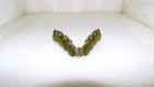 4" GREEN & RED RHINESTONE FILIGREE GOLD TONE HAIR CLAW — photo 5