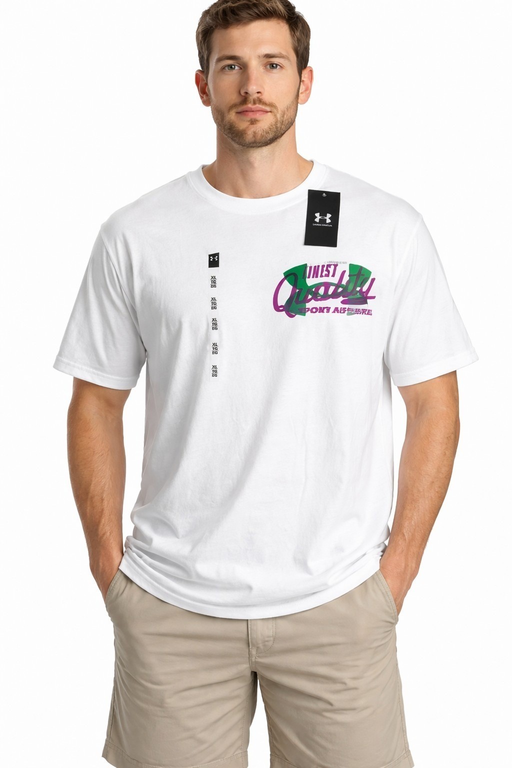 Under Armour Graphic Tee Shirt Mens XL Loose Vintage Logo Sport White