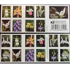 Wild Orchids Flowers Forever Stamp Booklet of 20  1st Class Post  Scott #5444