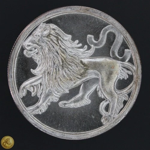 1983 Tentex Zodiac Leo 1 oz .999 Fine Silver Art Round Lion -E550