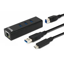 Plugable 3-Port USB 3.2 Gen 1 Hub with Gigabit Ethernet