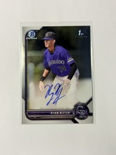 RYAN RITTER 2022 Bowman Chrome 1st RC Auto Rockies