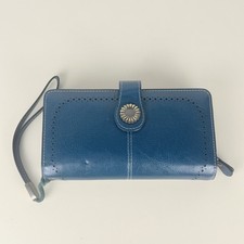 Sendefn Sunflower Teal Womens Wallet Large capacity RFID Genuine Pebbled Leather