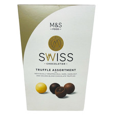 Swiss Chocolate Truffle Assortment 665g M&S , White, Milk, Dark and Hazelnut