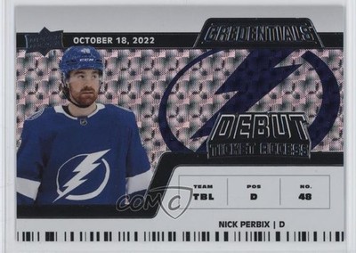 2022 Credentials Debut Ticket Access Horizontal /999 Nick Perbix Rookie RC 1sr1