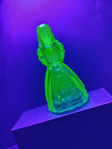 Fenton Glass Jennifer Doll Uranium Glass Figurine Limited Edition