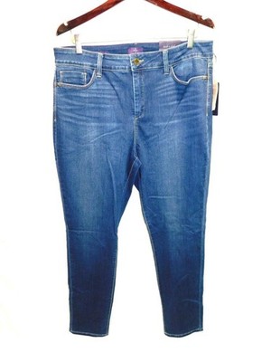 NYDJ Size 16 NWT Alina Legging Blue Jeans High Rise Zipper Fly Pockets Lift Tuck