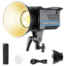 QLUCK 300W LED Video Light Bi Color Spotlight Studio Photography Remote Dimming