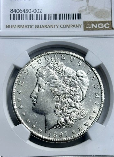 1897-S  Morgan Silver Dollar, NGC AU55, San Francisco Mint.