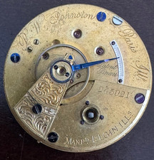VINTAGE 18 SIZE NATIONAL W. CO. / ELGIN POCKET WATCH MOVEMENT GR. 12 KEEPS TIME