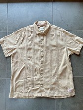 Scotch  Soda Amsterdam Linen Blend Shirt Mens Large Tan Short Sleeve Button Up
