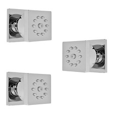 3x Seitenbrause / Köpermassagedüsen für Dusche im quadratischen modernen Design