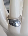 Vtg Wide Polished Sterling Silver Concave Band Ring Modernist Signed NF SIZE 9