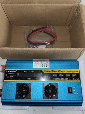2000W / 4000W Spannungswandler Reiner Sinus 12V auf 230V Power Inverter USB