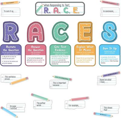 Carson Dellosa 37-Piece Races Writing Process Bulletin Board Decorations Set, Pe