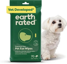 Earth Rated Vet-Developed Pet Eye Wipes, Hypoallergenic Cleaner for Dogs & Cats