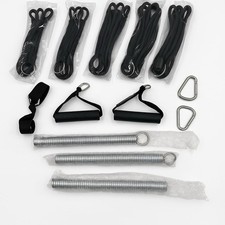 Set: 5 resistance bands with handles  anchor  steel bar for workouts.