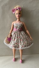 Barbie Curvy Doll. Used With Brand New Hand Sewn Outfit And Accessories, V G C .