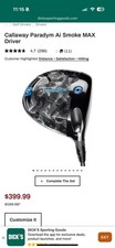  599 Callaway Paradym Ai Smoke MAX Driver 9 Tensei AV Blue 65 Carbon Golf Club L