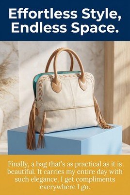 Zina Eva Off White Leather Fringe Handbag Turquoise Interior Boho